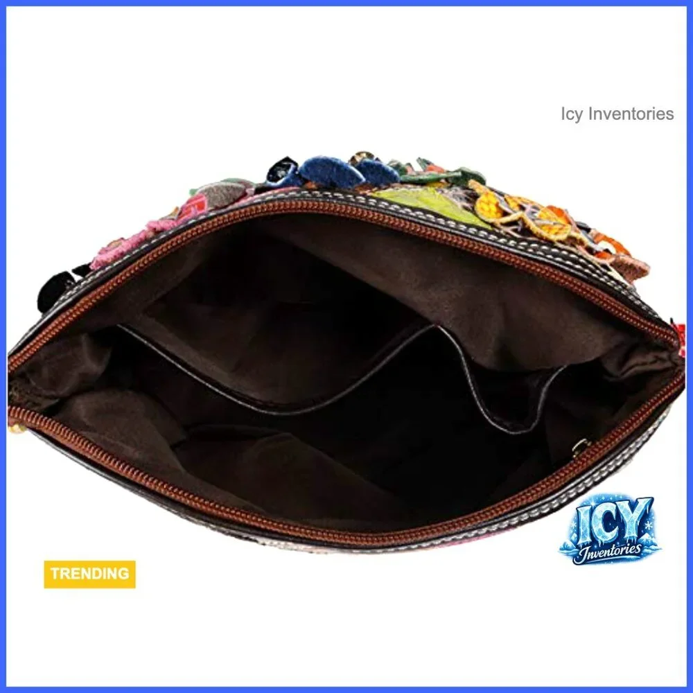 Genuine Leather Crossbody Bag with Adjustable Strap, Multiple Pockets